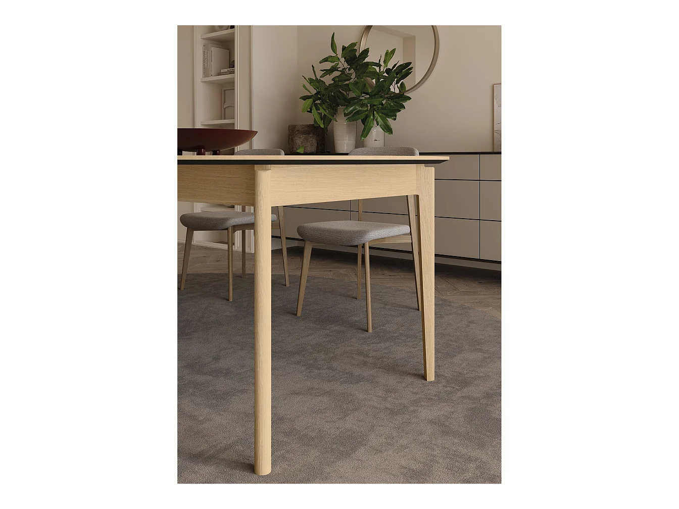 Ausziehtisch - Helle Eiche-Optik - 120–240 x 120 cm - PLOT