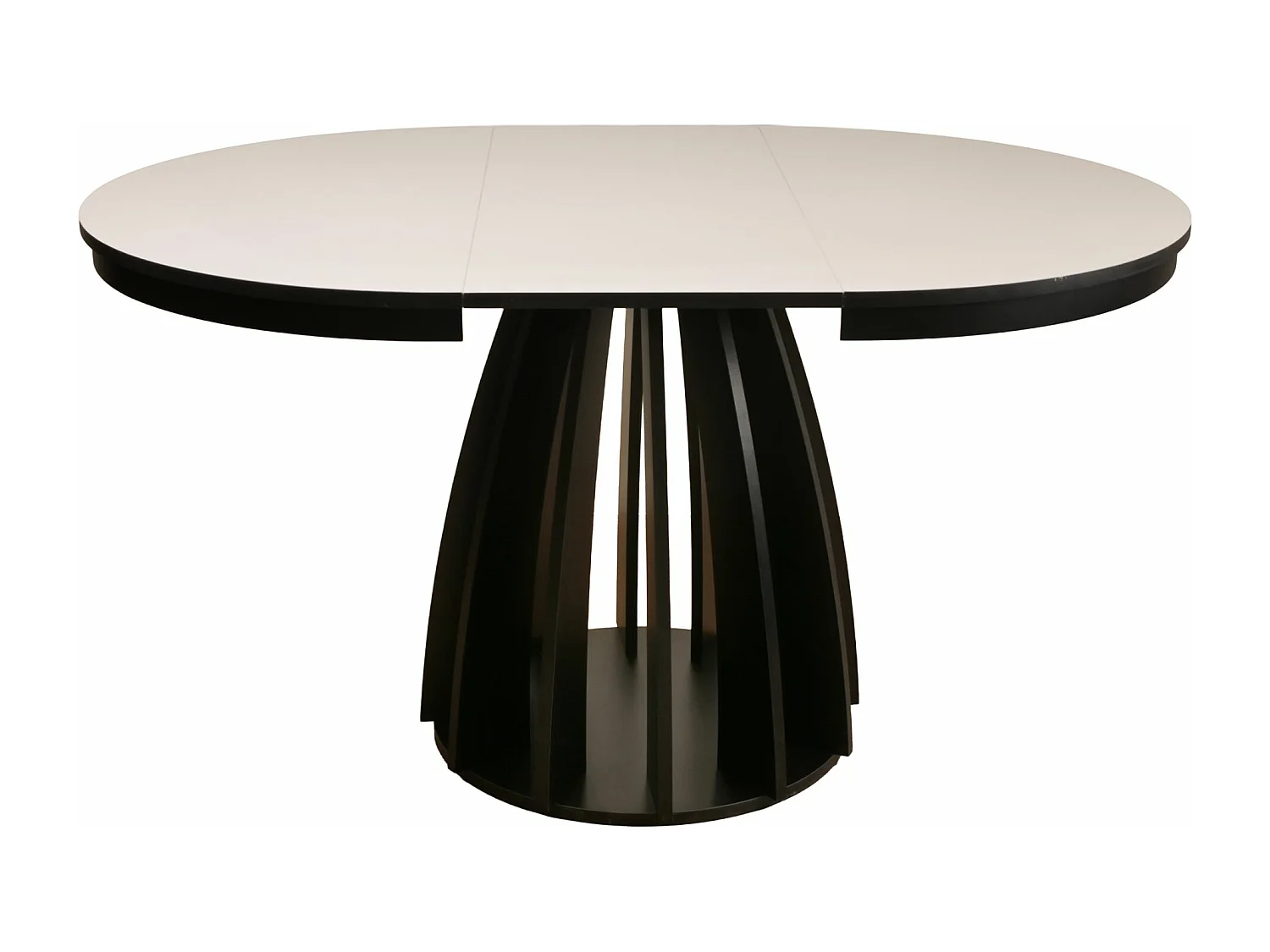 Table à manger extensible – Greige avec structure noire – 100x140x100 cm – DICIFFY