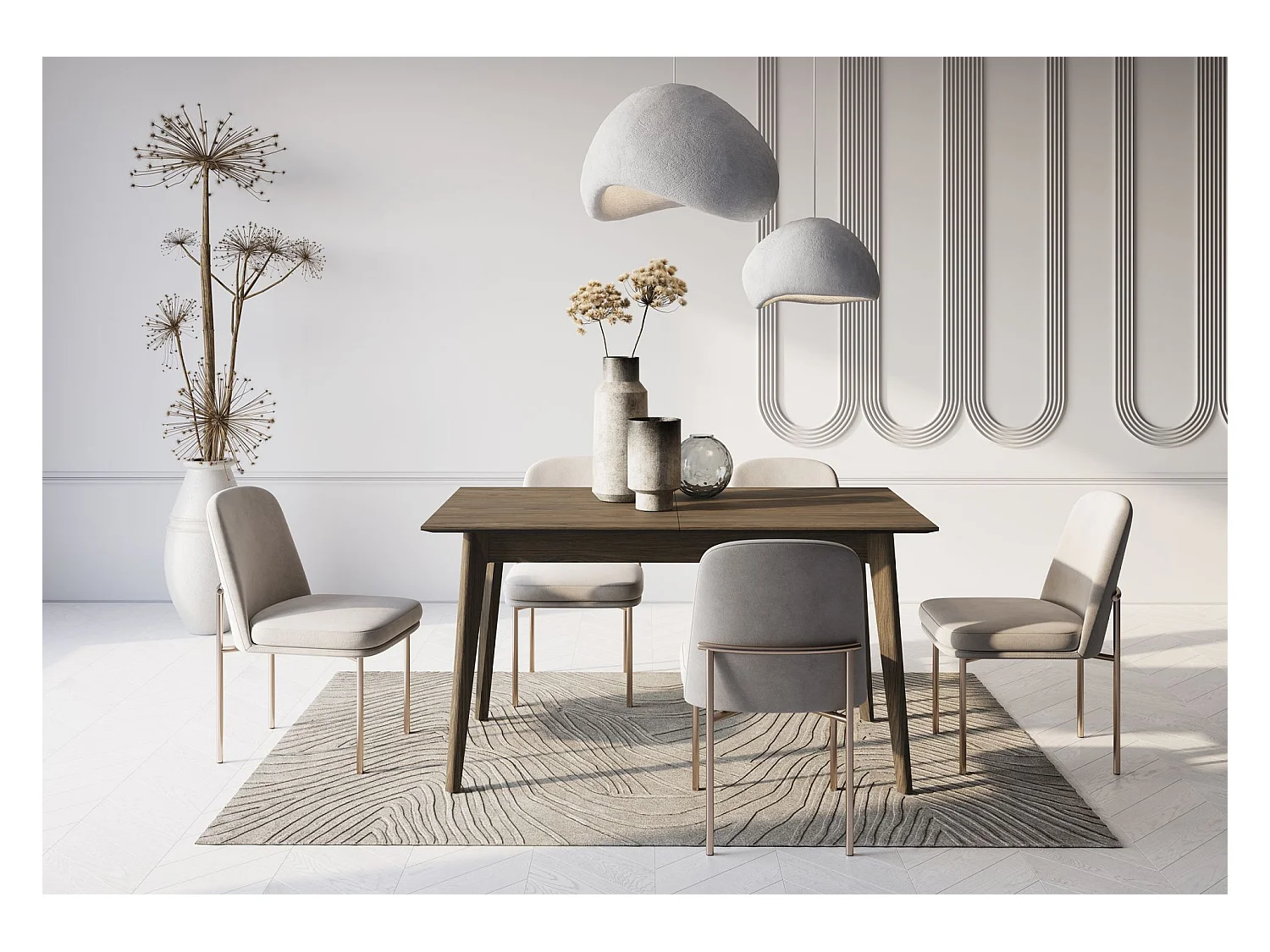 Uitschuifbare eettafel – Donker eiken – 145x220x85 cm – PLOT