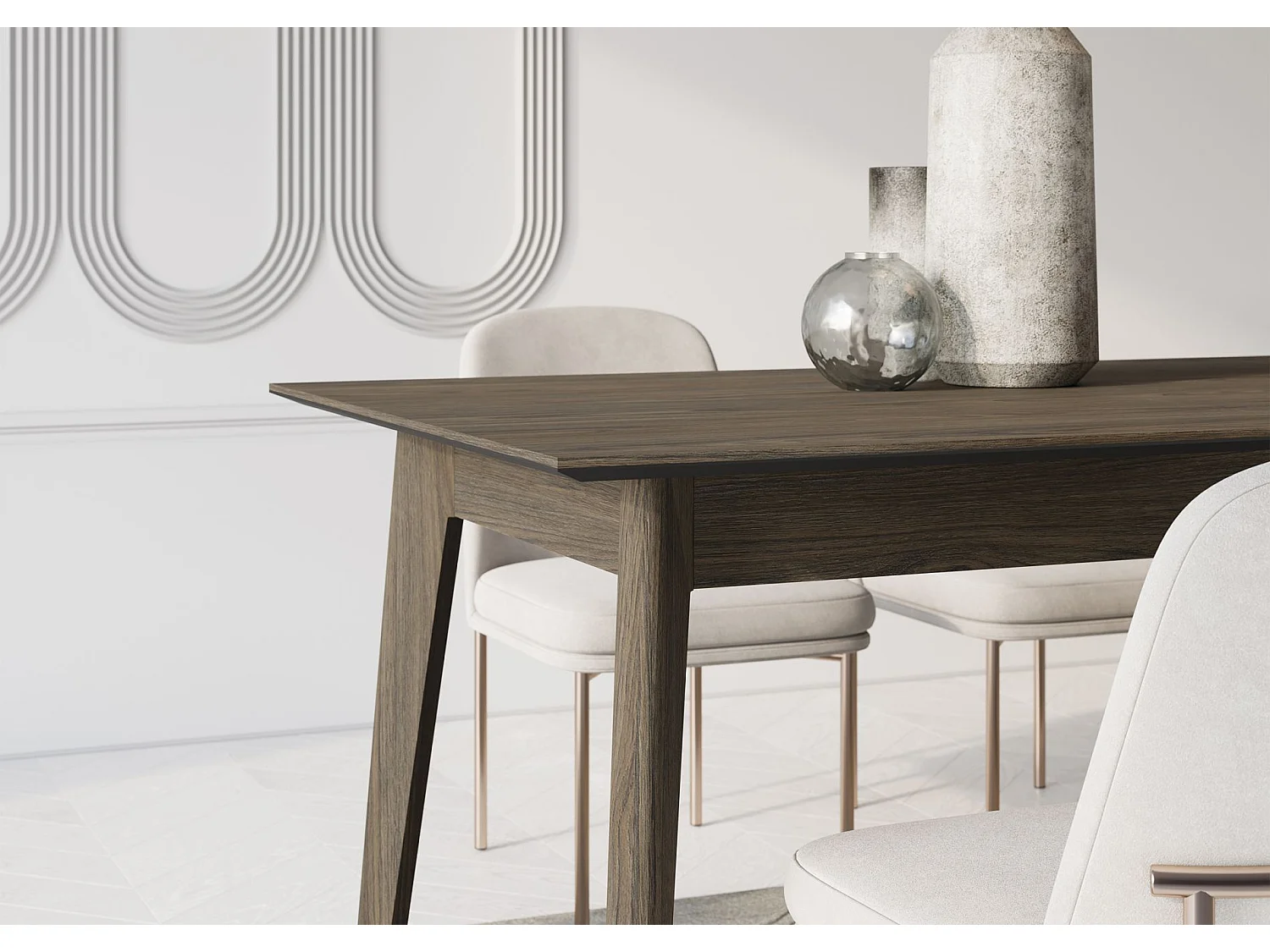 Uitschuifbare eettafel – Donker eiken – 145x220x85 cm – PLOT