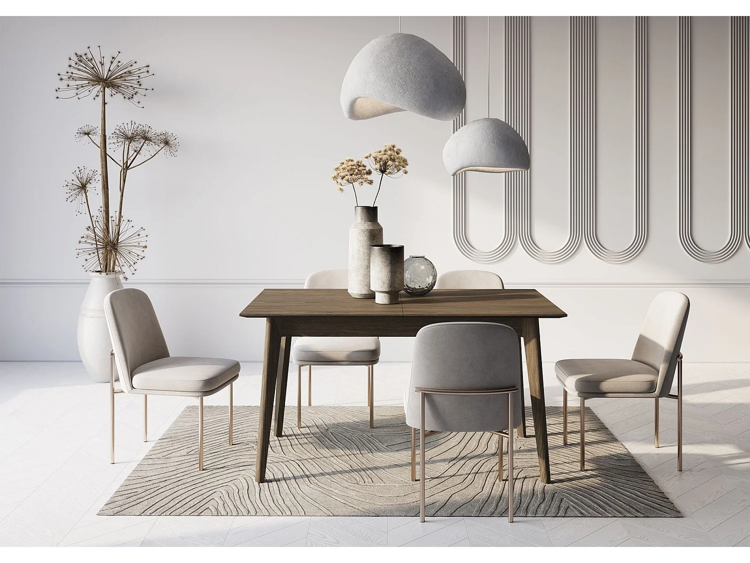 Table à manger extensible – Chêne foncé – 145x220x85 cm – PLOT