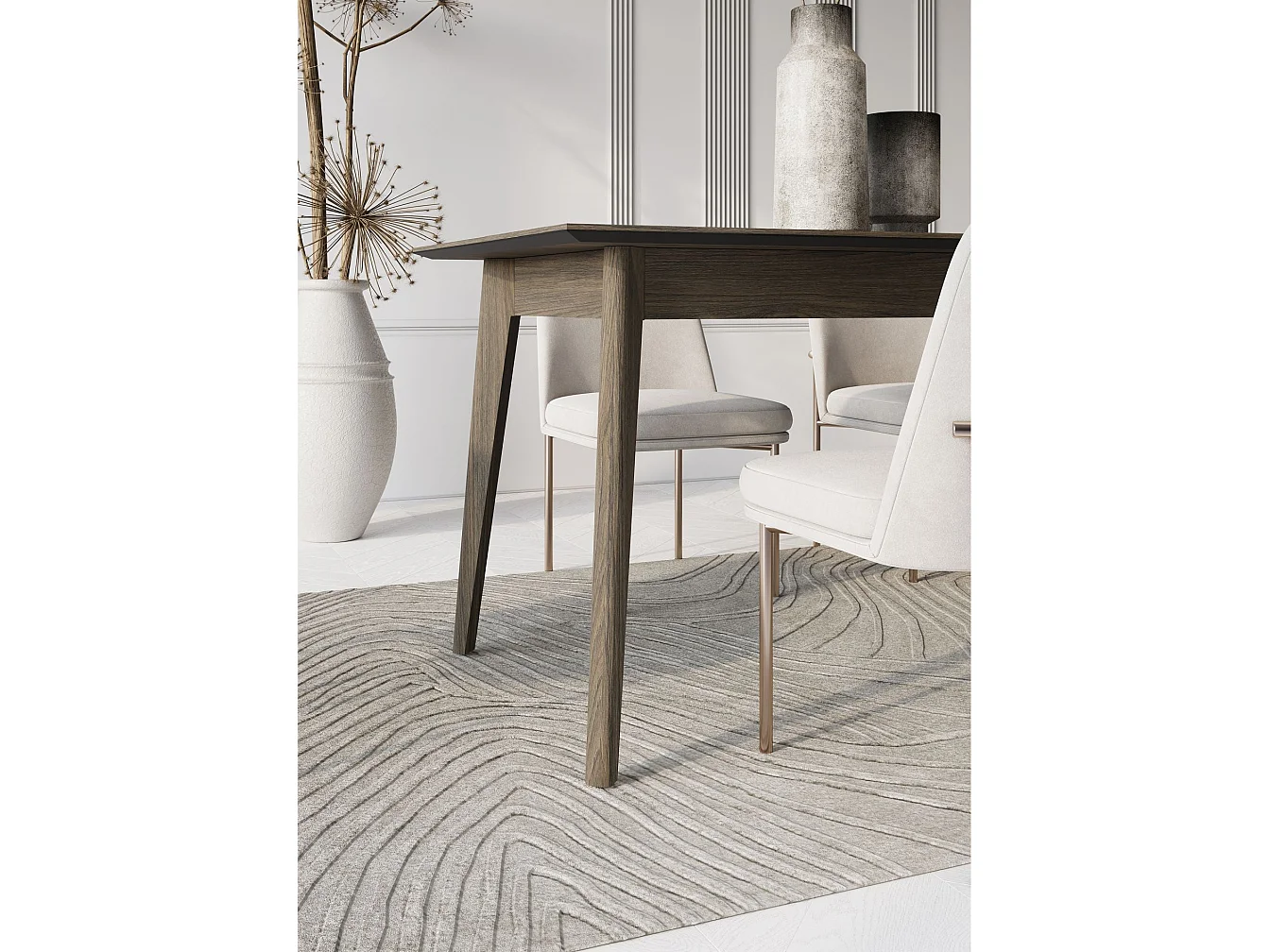 Table à manger extensible – Chêne foncé – 145x220x85 cm – PLOT