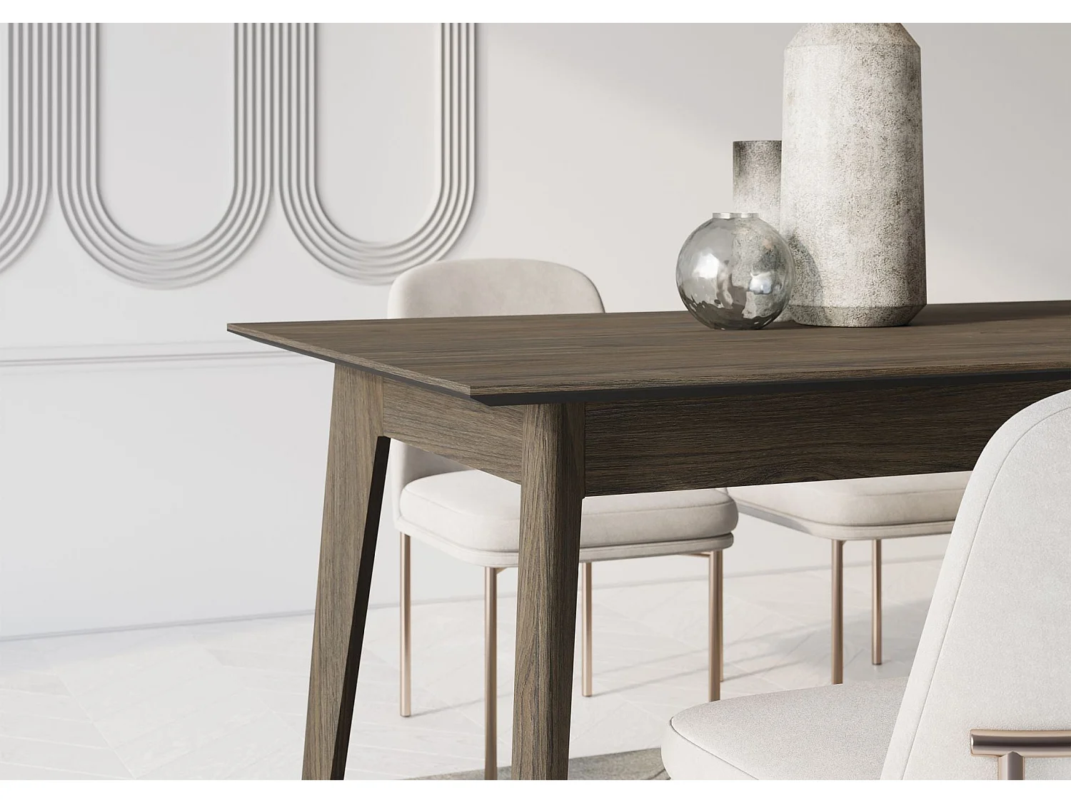 Table à manger extensible – Chêne foncé – 145x220x85 cm – PLOT