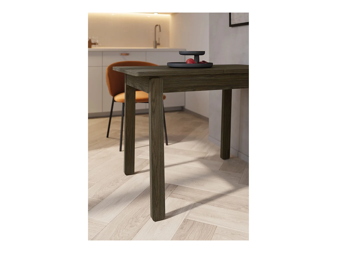 Ausziehtisch - Dunkle Eiche-Optik - 104–224 x 60 cm - PLOT