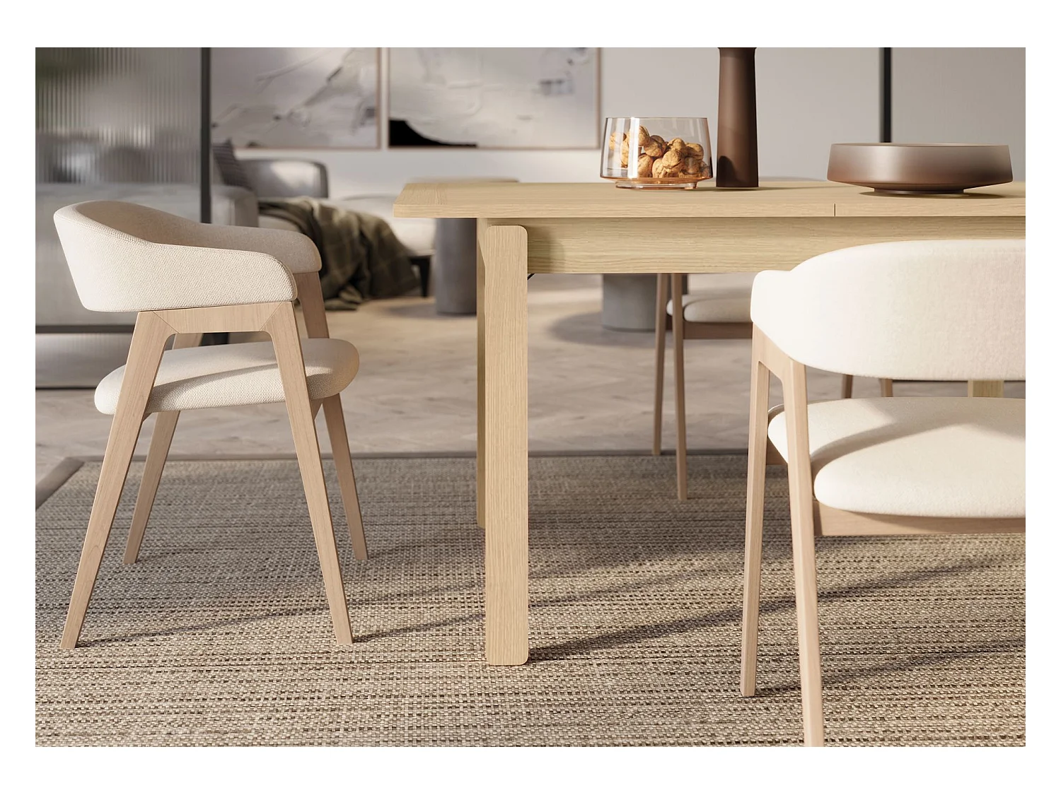 Uitschuifbare eettafel – Licht eiken – 149x269x85 cm – PLOT