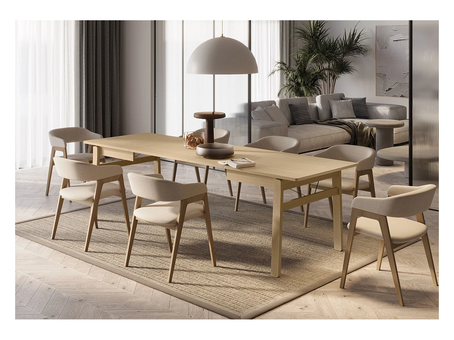 Ausziehtisch - Helle Eiche-Optik - 149–269 x 85 cm - PLOT