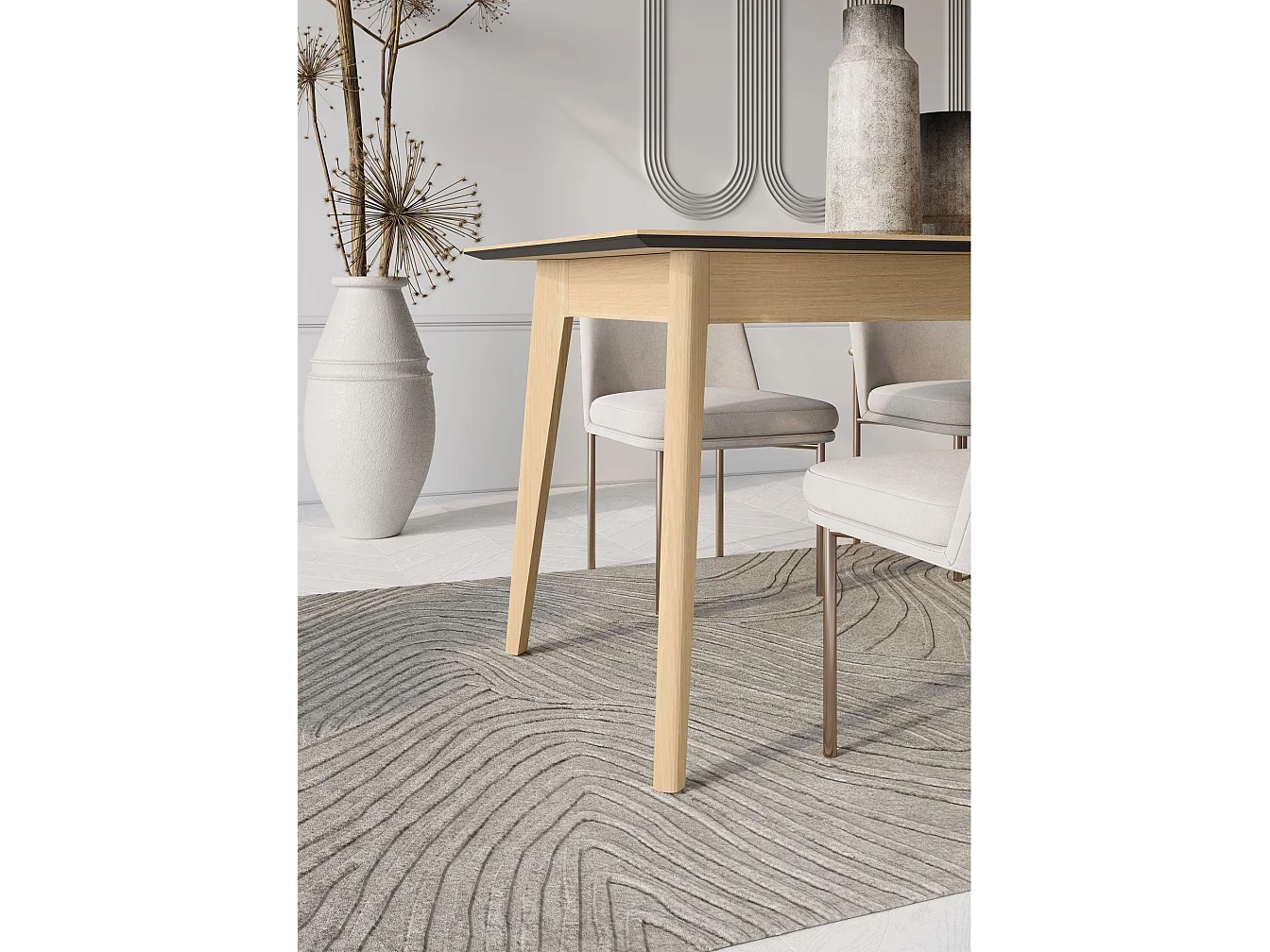 Uitschuifbare eettafel – Licht eiken – 145x220x85 cm – PLOT