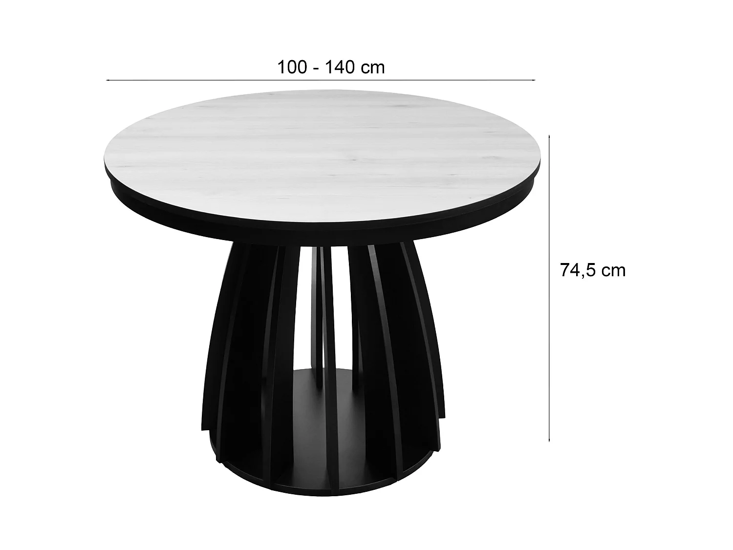 Table à manger extensible – Noir – 100x140x100 cm – DICIFFY