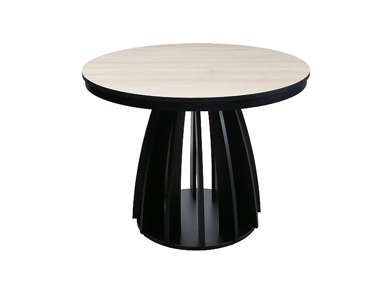 Ausziehtisch - Buche-Optik/Schwarz - 100–140x100 cm - DICIFFY