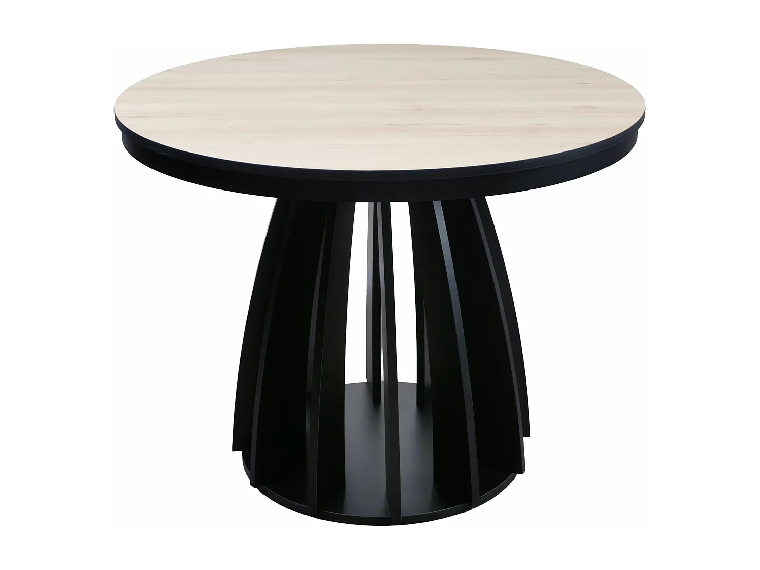 Ausziehtisch - Buche-Optik/Schwarz - 100–140x100 cm - DICIFFY