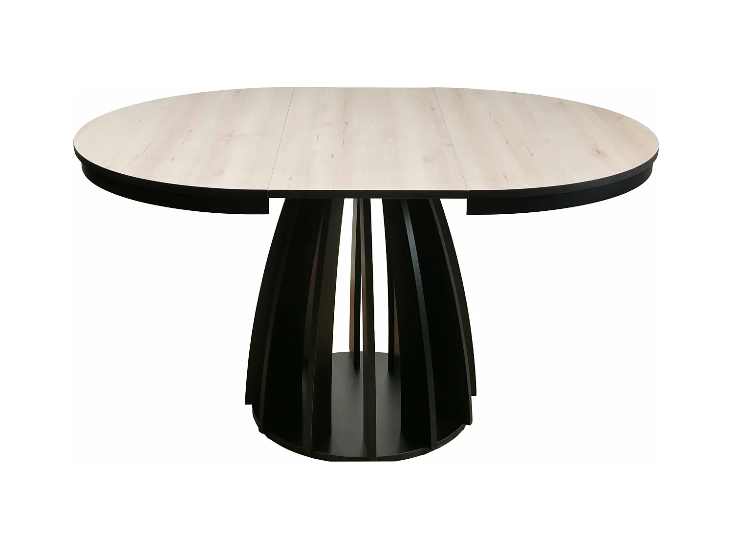 Ausziehtisch - Buche-Optik/Schwarz - 100–140x100 cm - DICIFFY