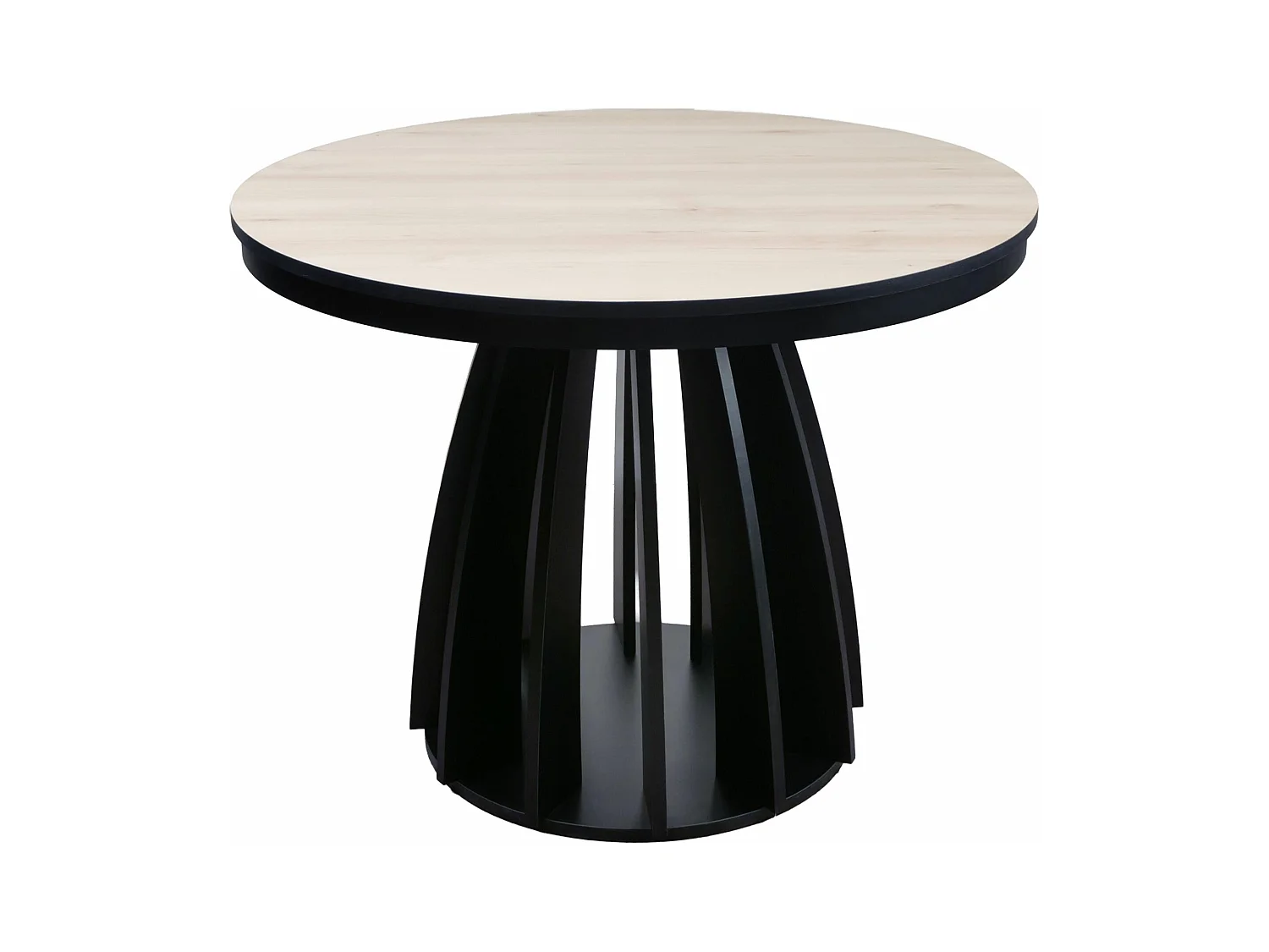 Ausziehtisch - Buche-Optik/Schwarz - 100–140x100 cm - DICIFFY