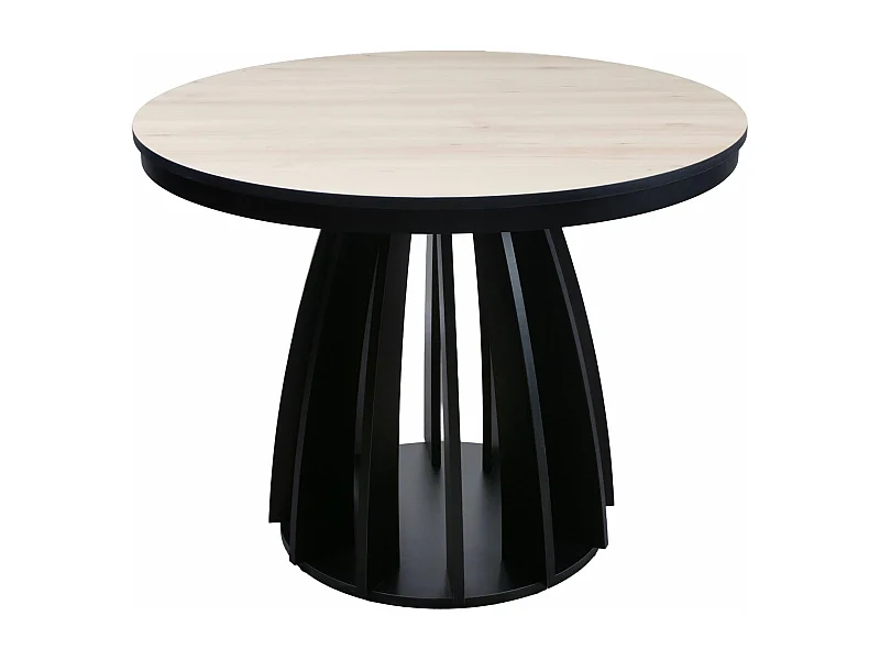 Table à manger extensible – Hêtre scandinave avec structure noire – 100x140x100 cm – DICIFFY