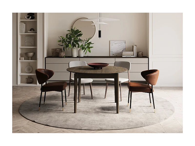 Ausziehtisch - Dunkle Eiche-Optik - 90–210x90 cm - PLOT