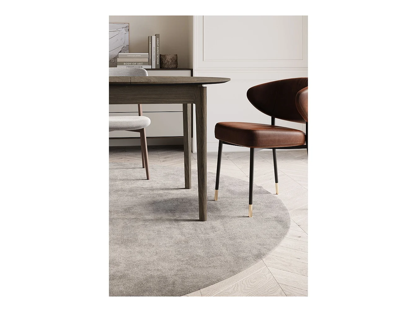 Table à manger extensible – Chêne foncé – 90x210x90 cm – PLOT