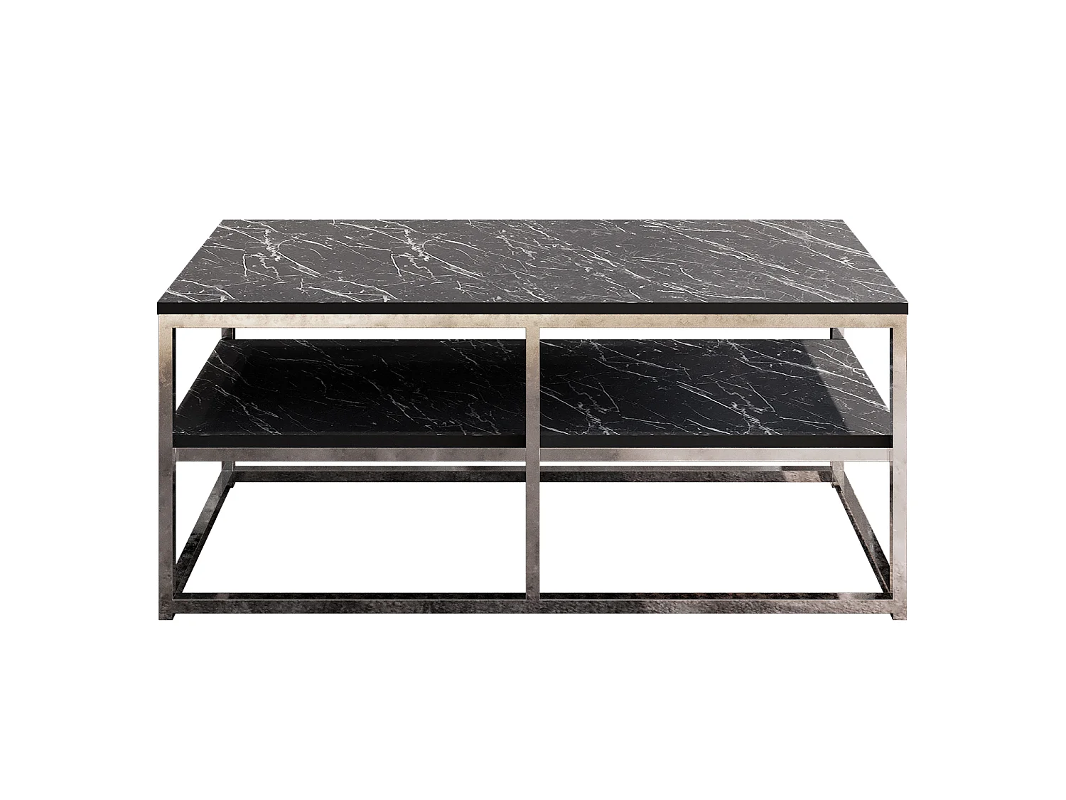 Table basse Forteus 110 cm luxe et chic cadre en métal (Bendire et Chrome)