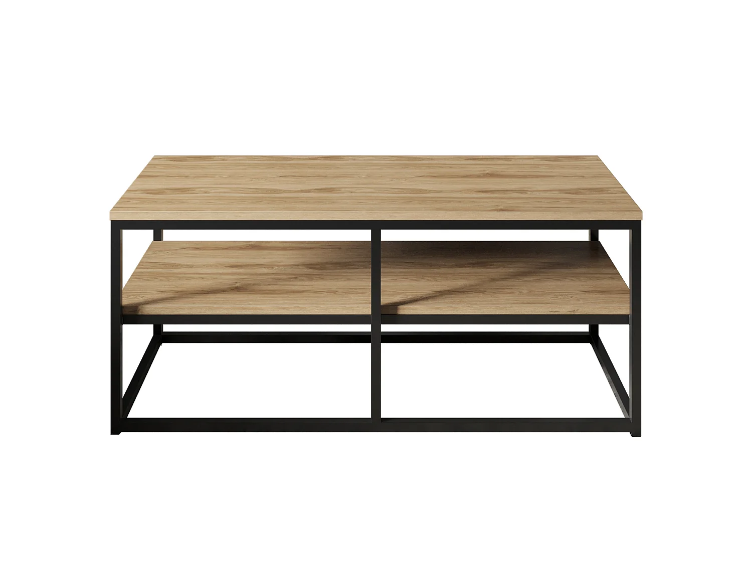 Table basse Forteus 110 cm luxe et chic cadre en métal (Oud et Noir)