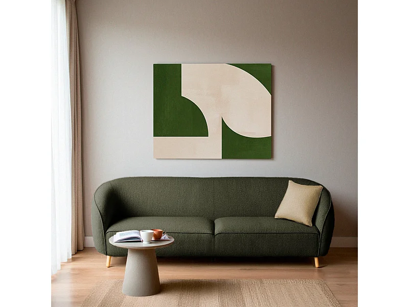 Sinclair - Canapé 3 places en tissu bouclette - Vert