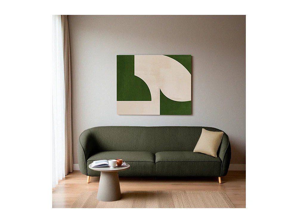 Sinclair - Canapé 3 places en tissu bouclette - Vert