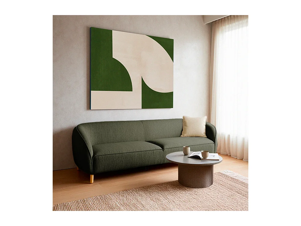 Sinclair - Canapé 3 places en tissu bouclette - Vert