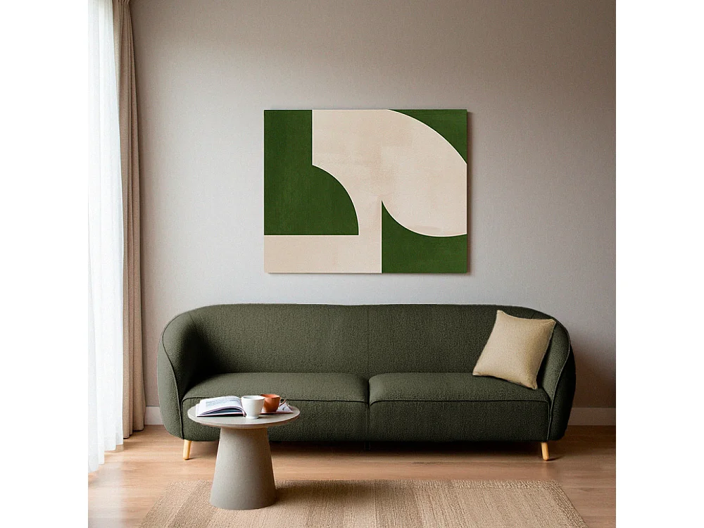 Sinclair - Canapé 3 places en tissu bouclette - Vert