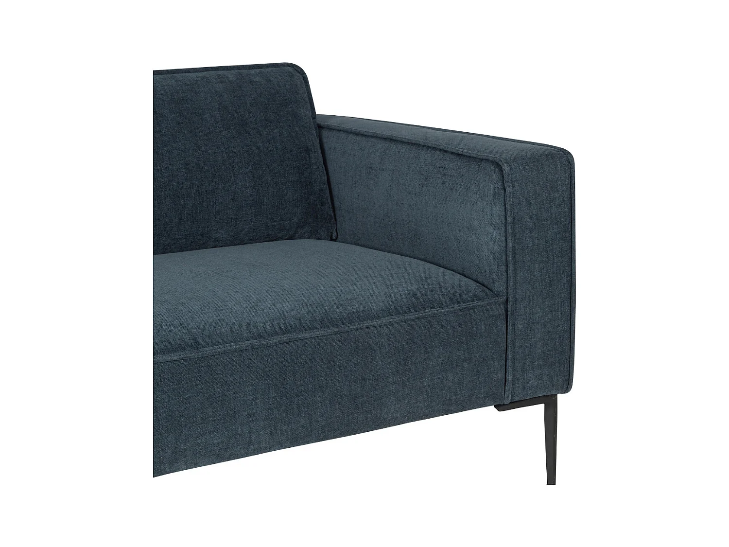Montebello - Canapé droit 3 places en tissu et pieds en métal - Bleu foncé