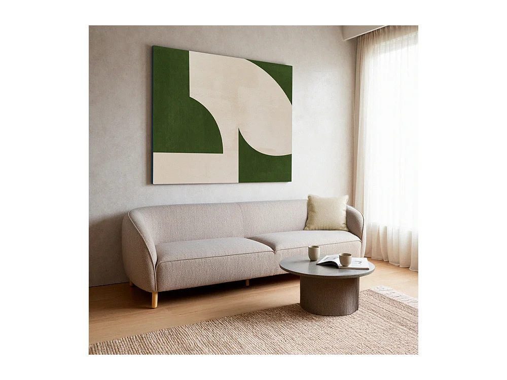 Sinclair - Canapé 3 places en tissu bouclette - Beige