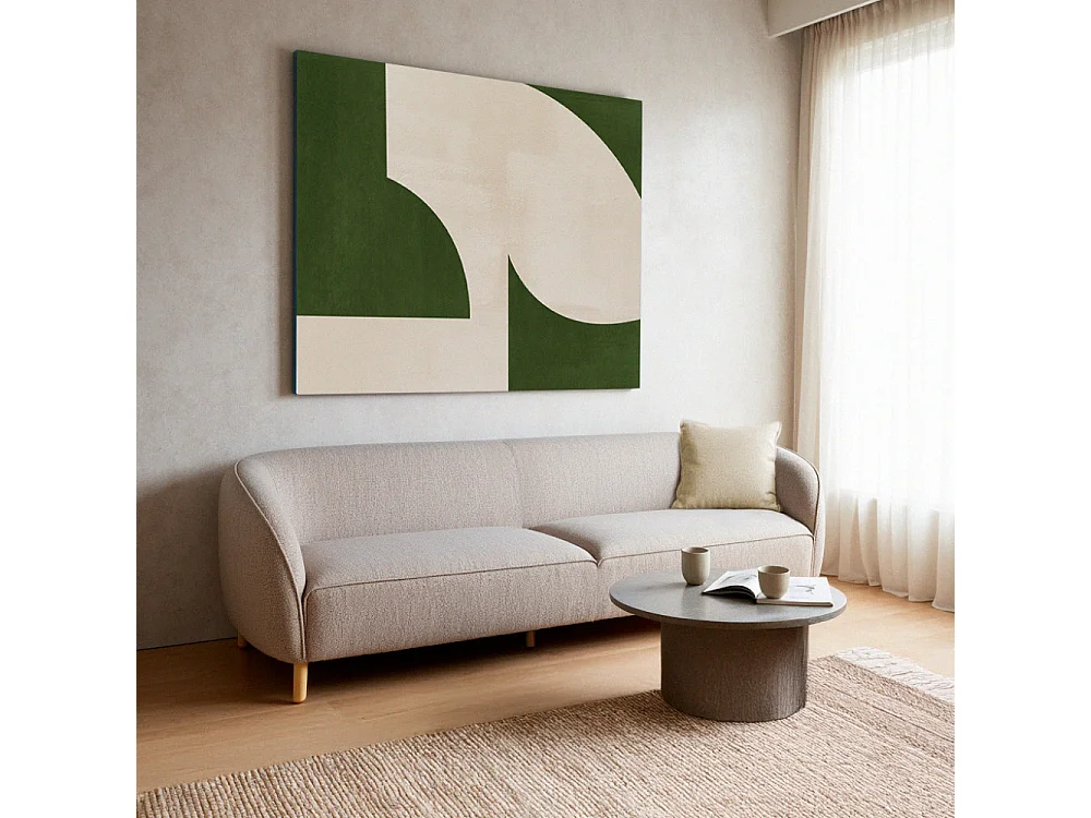 Sinclair - Canapé 3 places en tissu bouclette - Beige