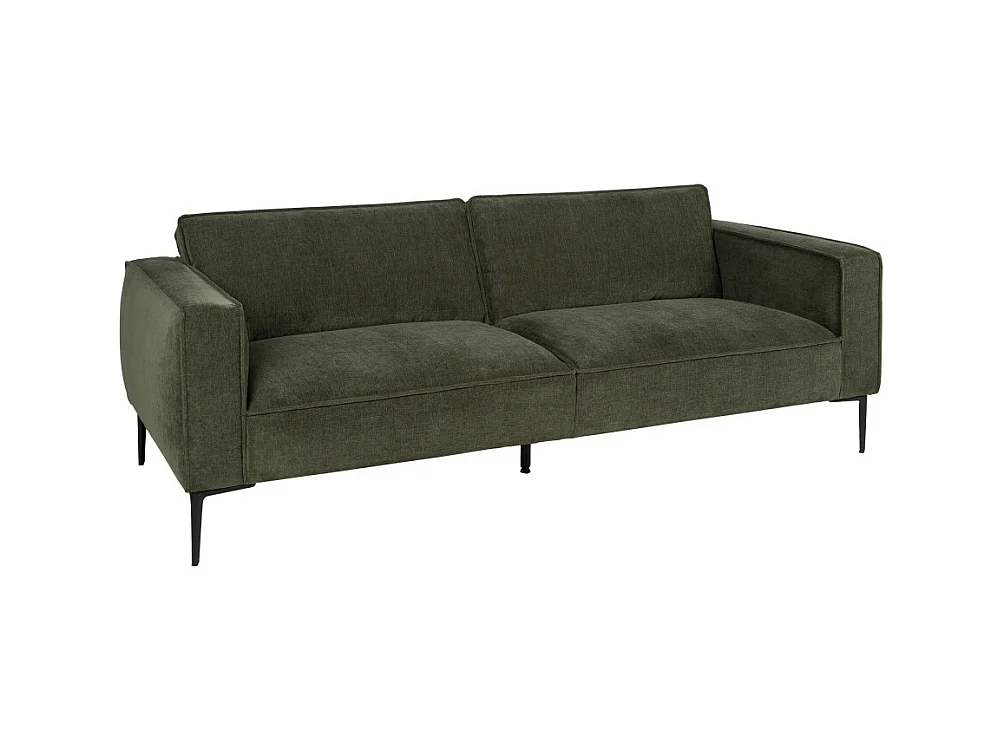 Montebello - Canapé droit 3 places en tissu et pieds en métal - Vert