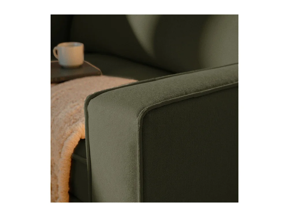 Montebello - Canapé droit 3 places en tissu et pieds en métal - Vert