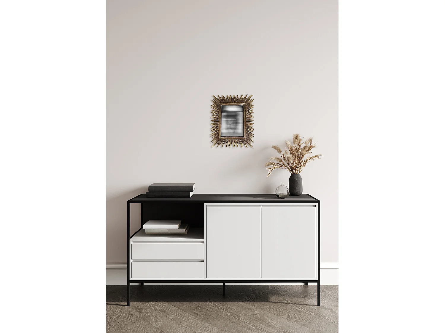 Miroir convexe rectangle doré 23,4x28,2cm