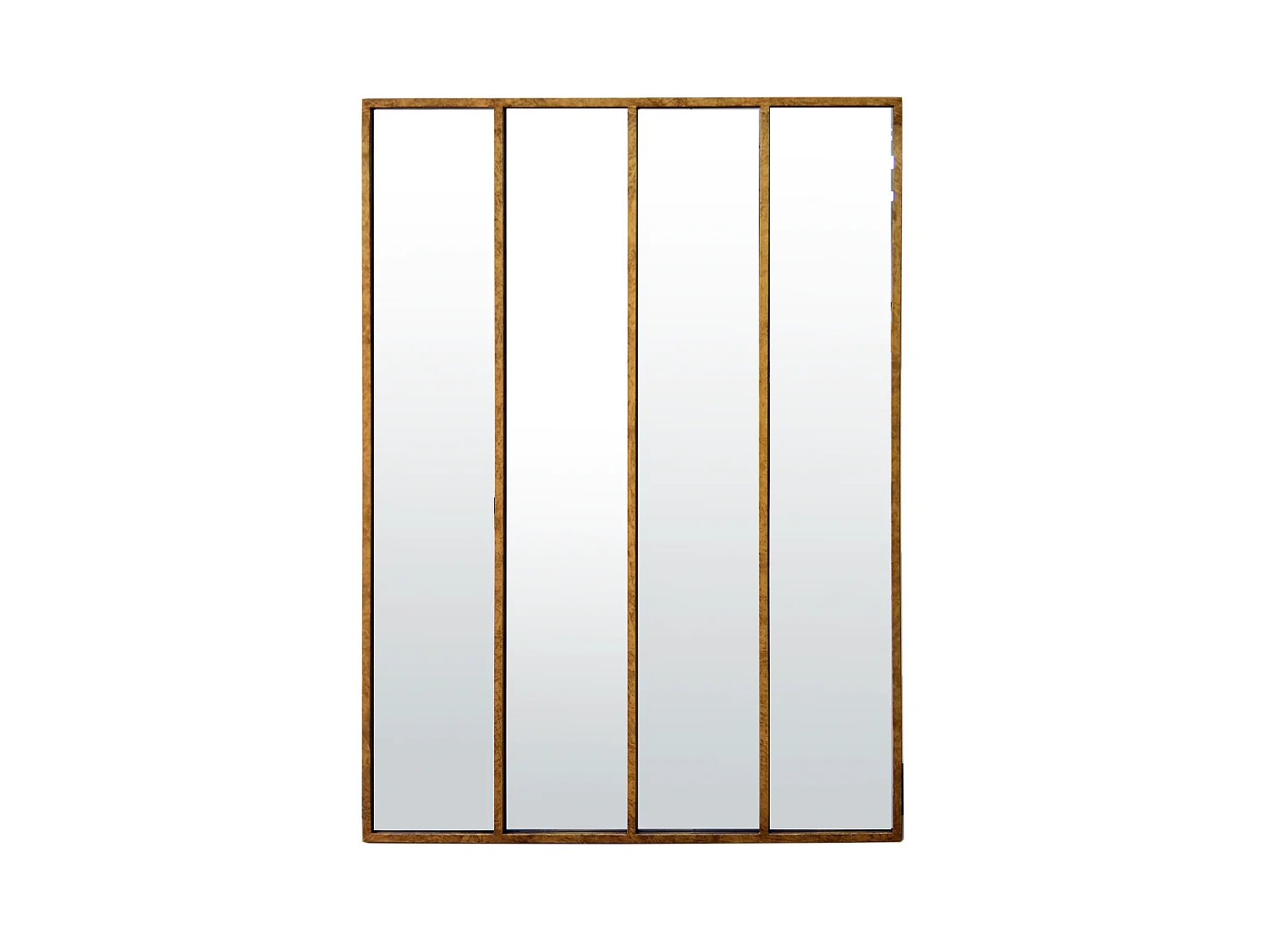 Miroir fenêtre 4 bandes métal doré 120x160cm