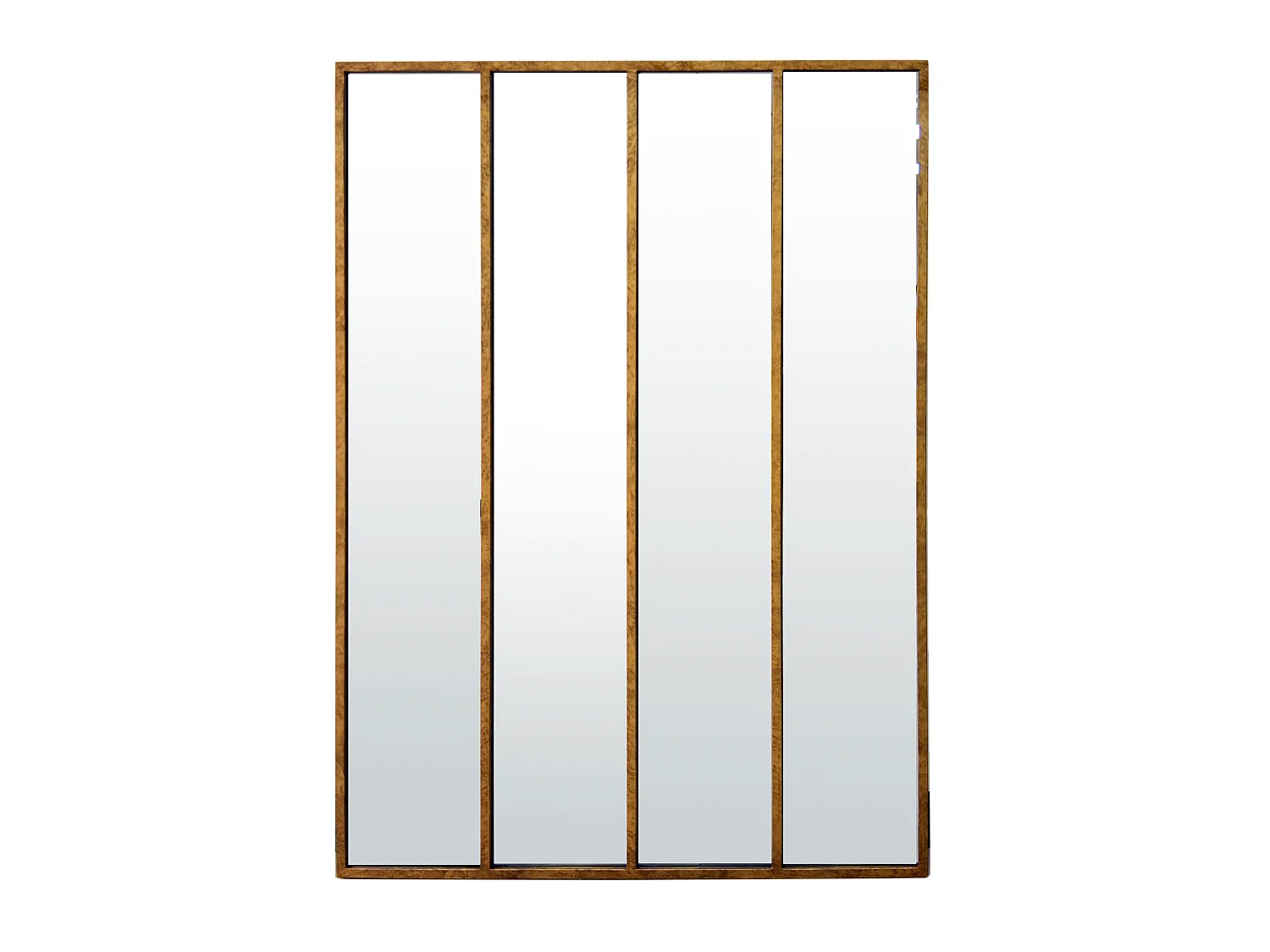 Miroir fenêtre 4 bandes métal doré 120x160cm