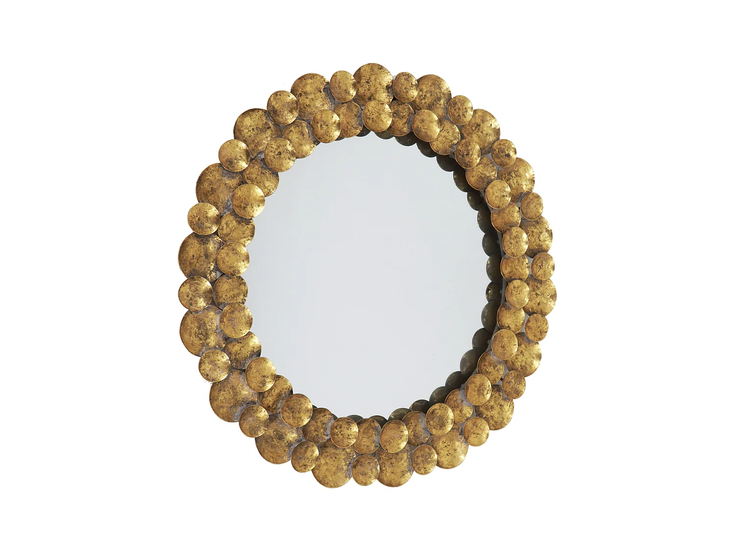 Miroir rond design métal doré 80cm