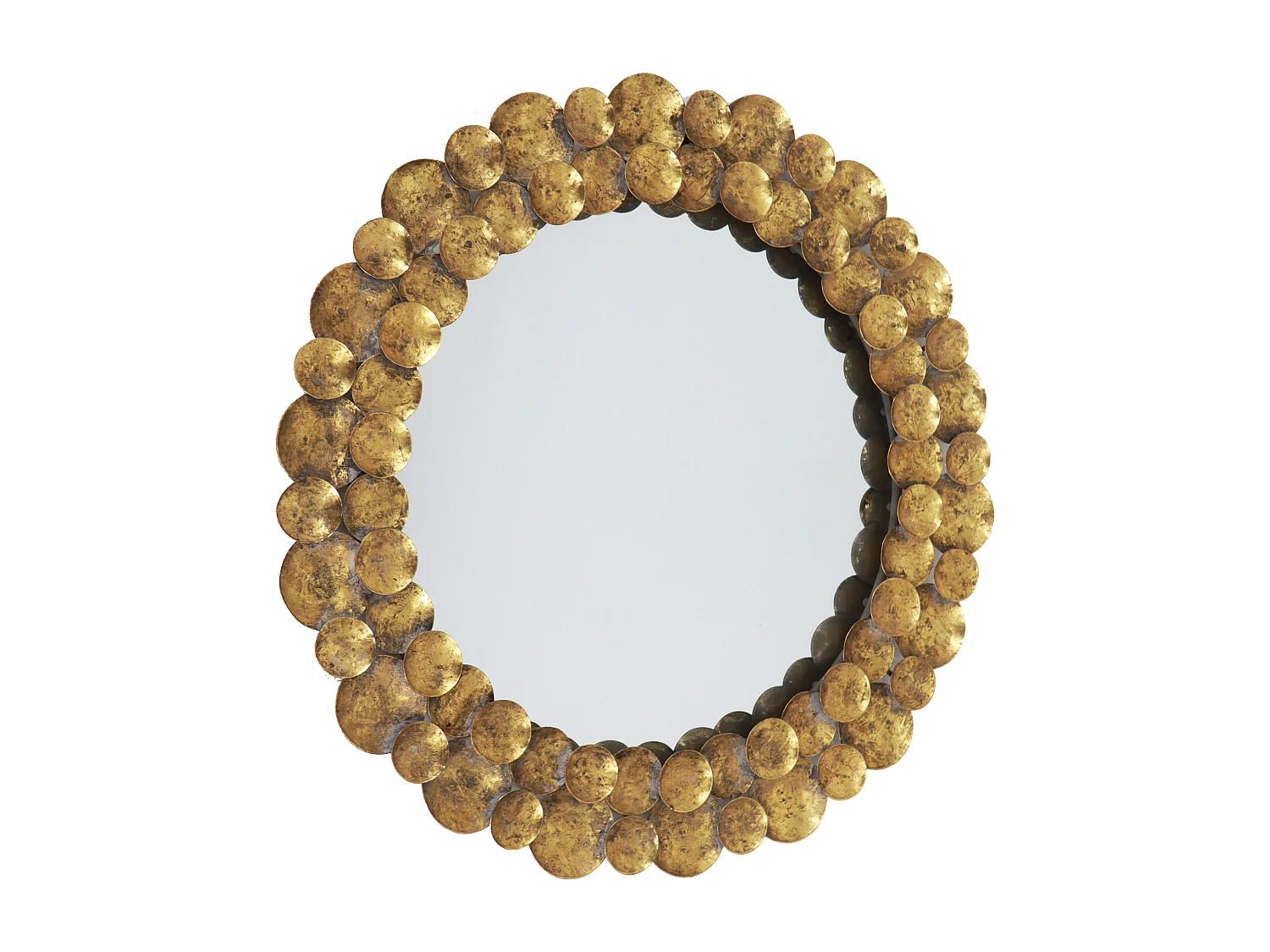 Miroir rond design métal doré 80cm