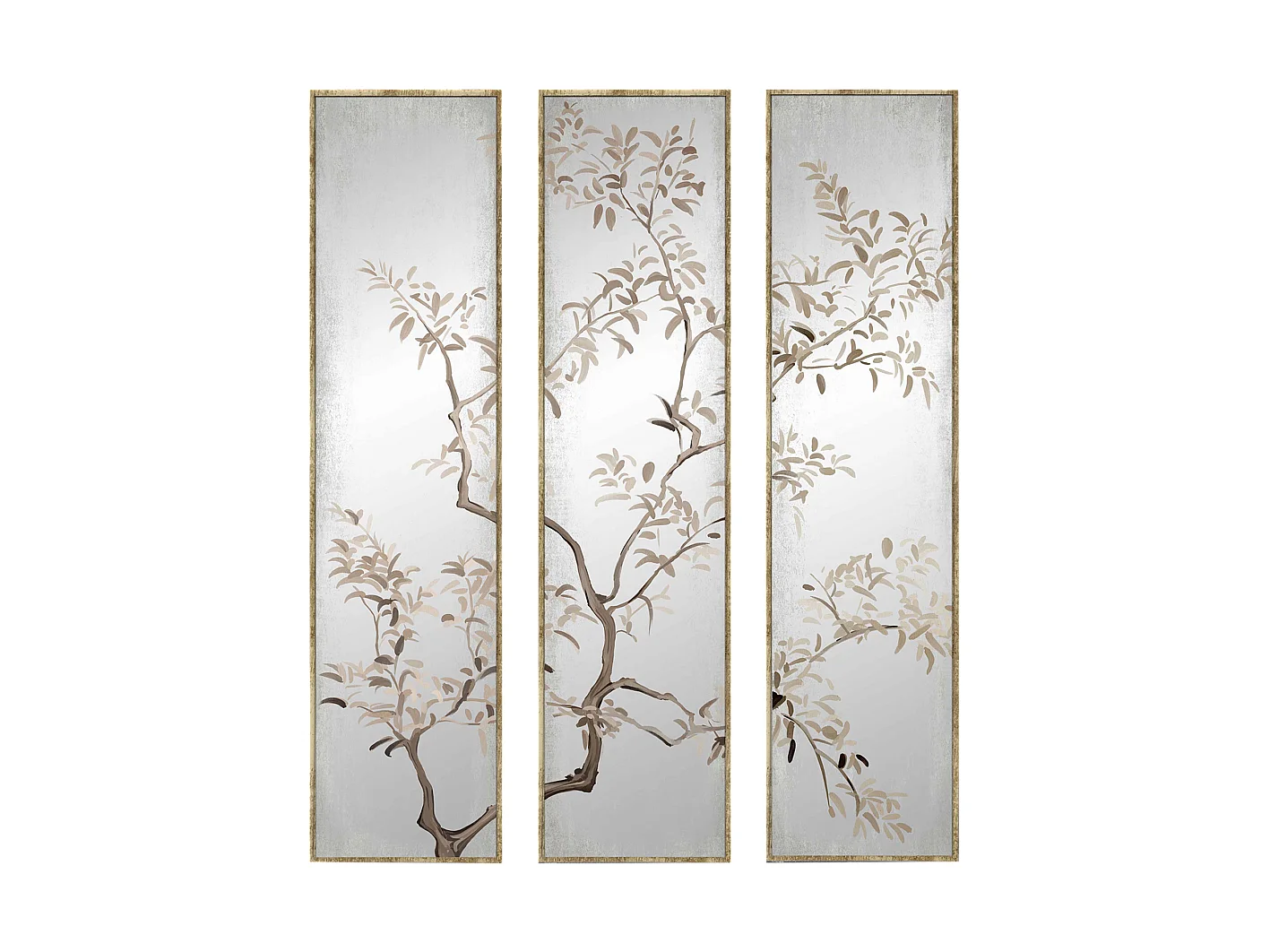 Miroir triptyque imprimé arbre 30x120cm