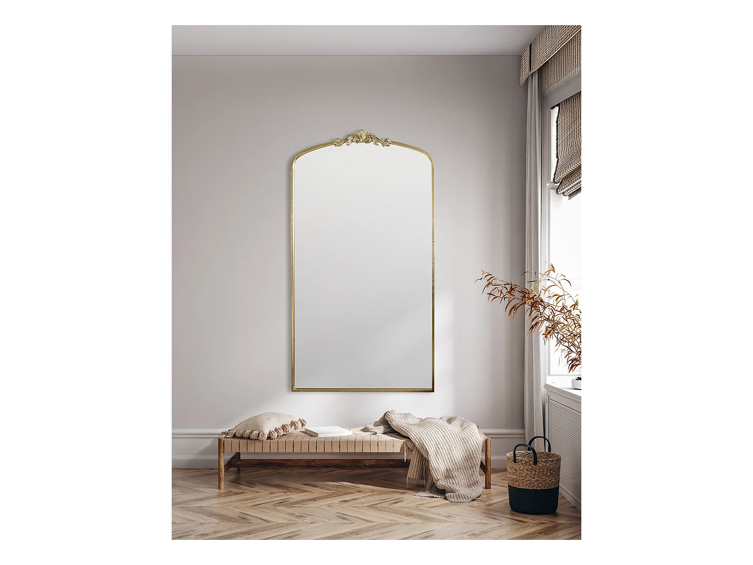 Miroir fronton métal doré 90x160cm