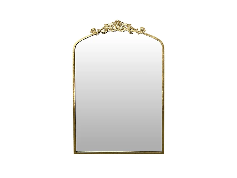 Miroir fronton métal doré 60.5x93cm