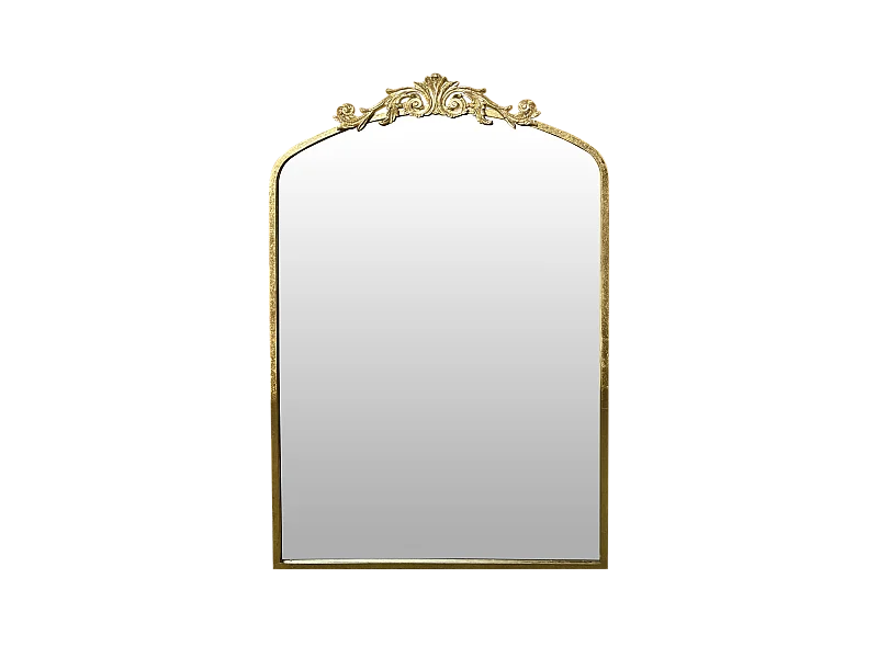 Miroir fronton métal doré 60.5x93cm
