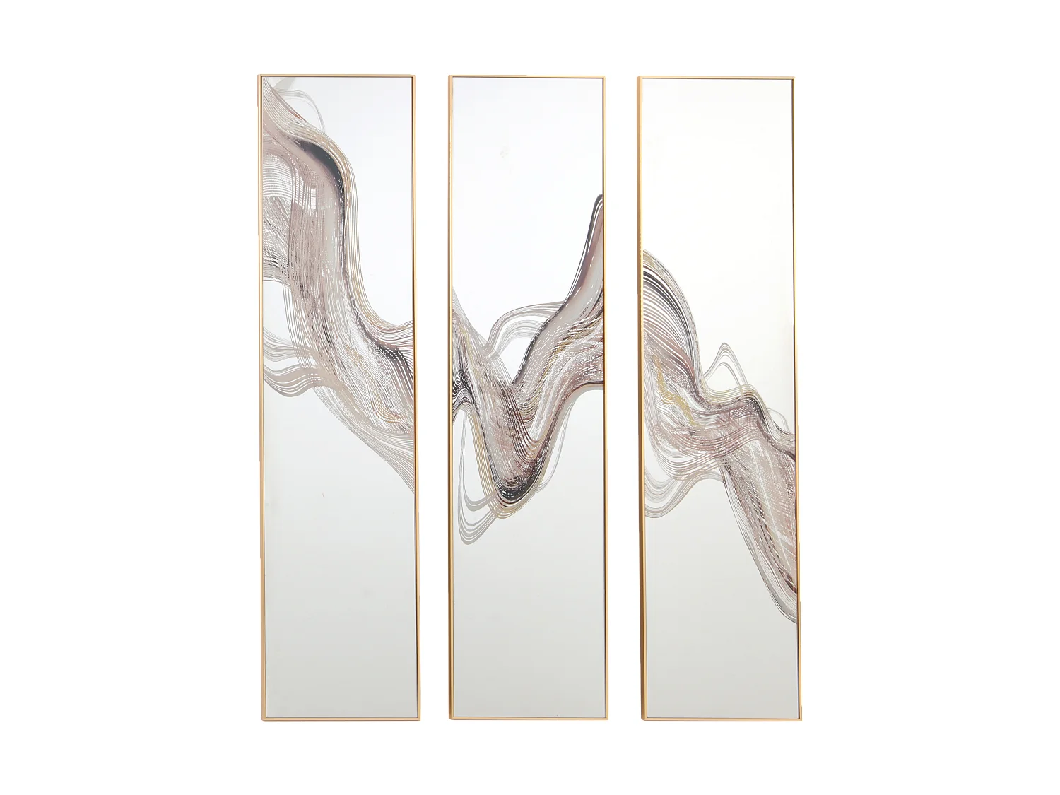 Miroir triptyque imprimé design 30x120cm