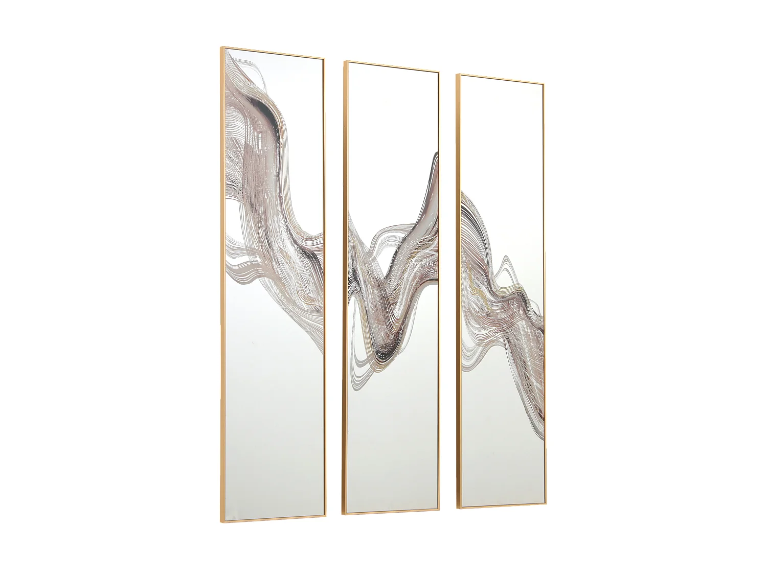 Miroir triptyque imprimé design 30x120cm