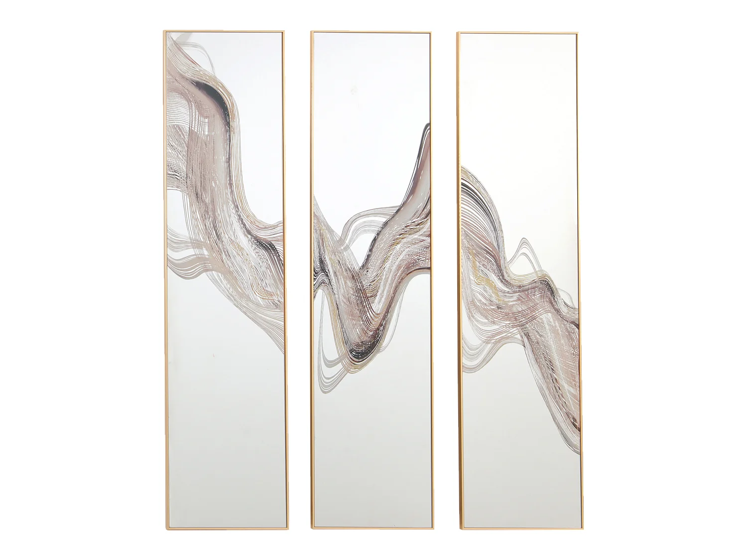 Miroir triptyque imprimé design 30x120cm
