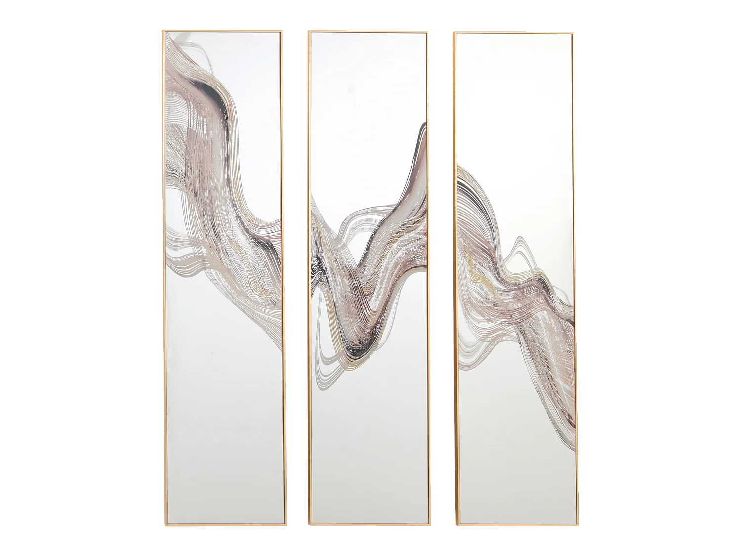Miroir triptyque imprimé design 30x120cm