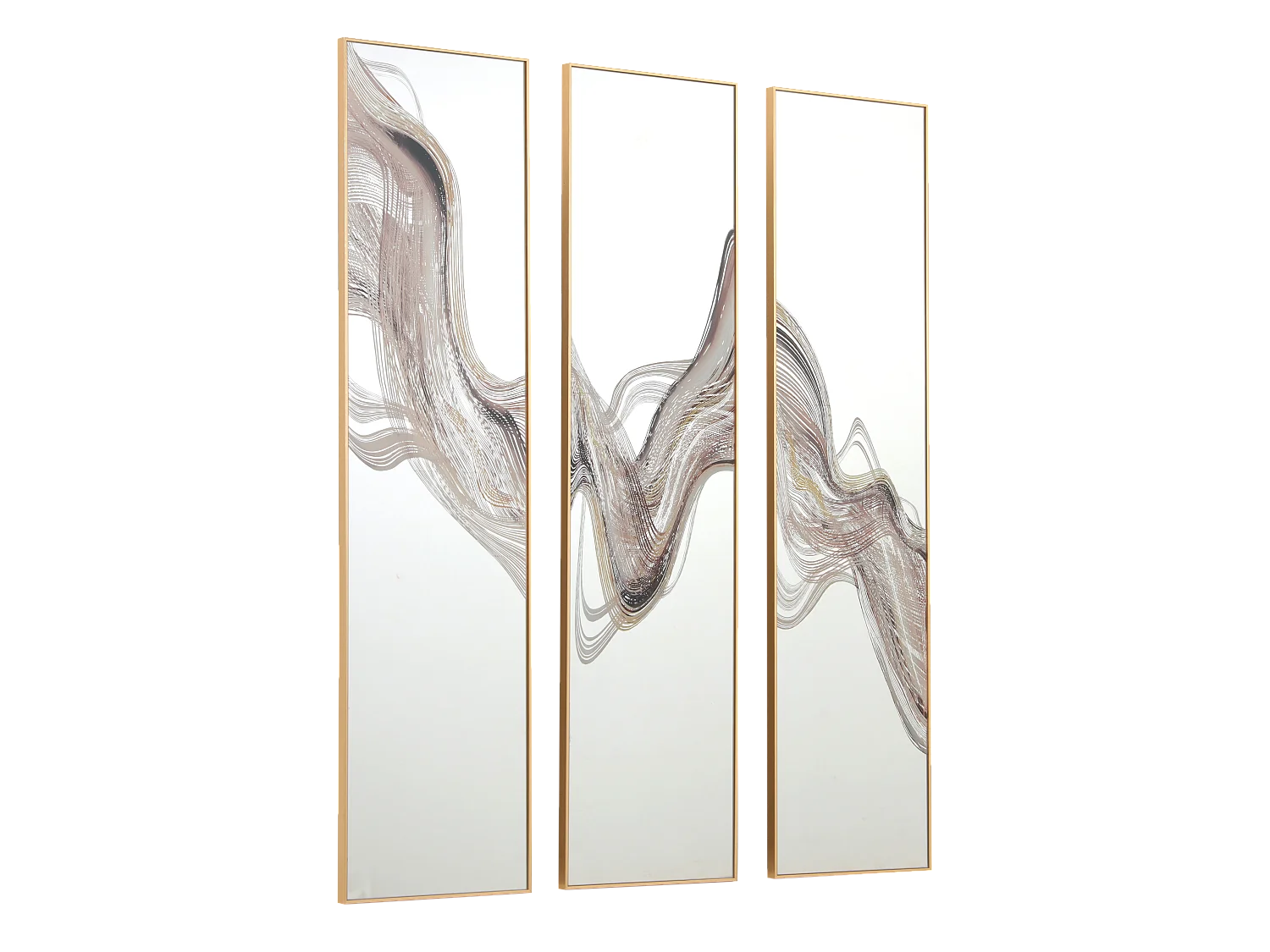 Miroir triptyque imprimé design 30x120cm
