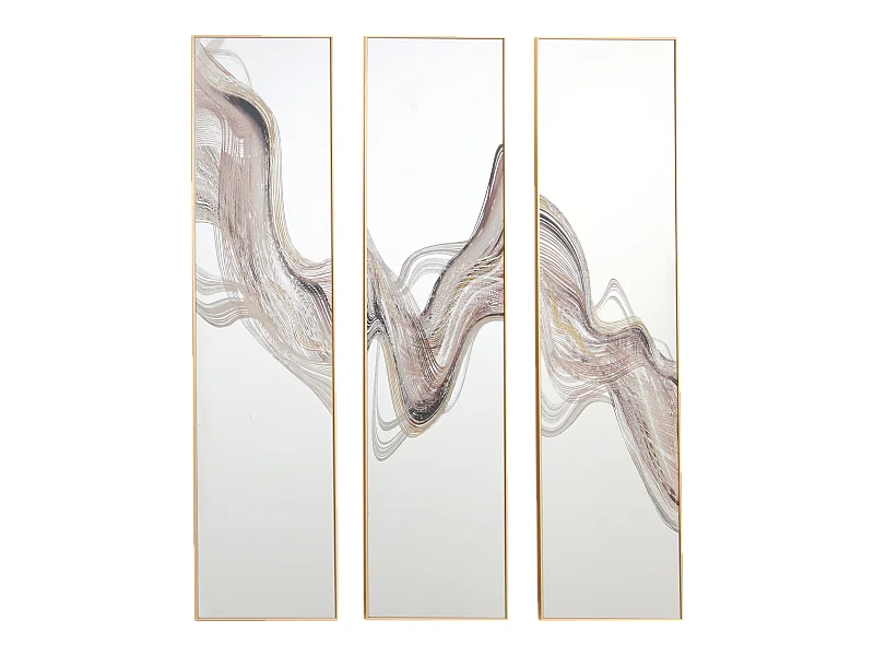 Miroir triptyque imprimé design 30x120cm