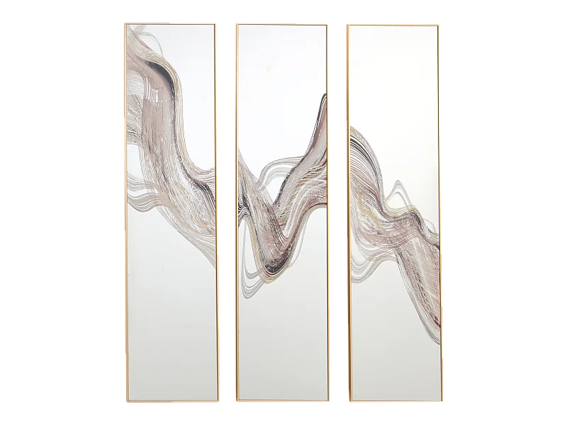 Miroir triptyque imprimé design 30x120cm