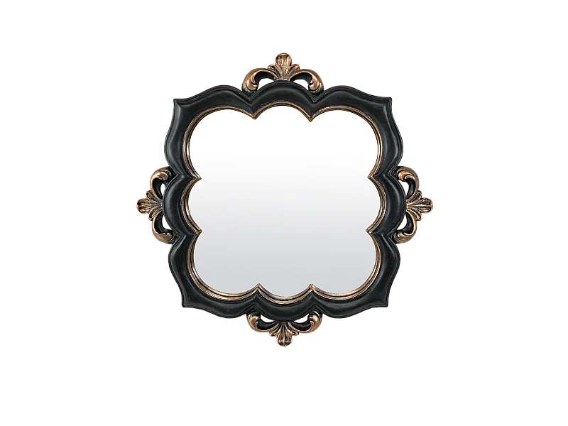 Miroir arabesque noir et doré 29x29cm