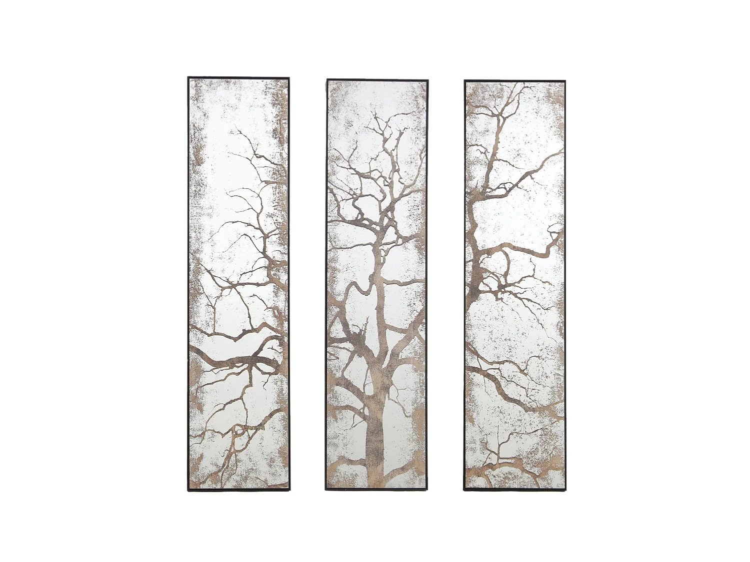 Miroir triptyque imprimé arbre 30x120cm