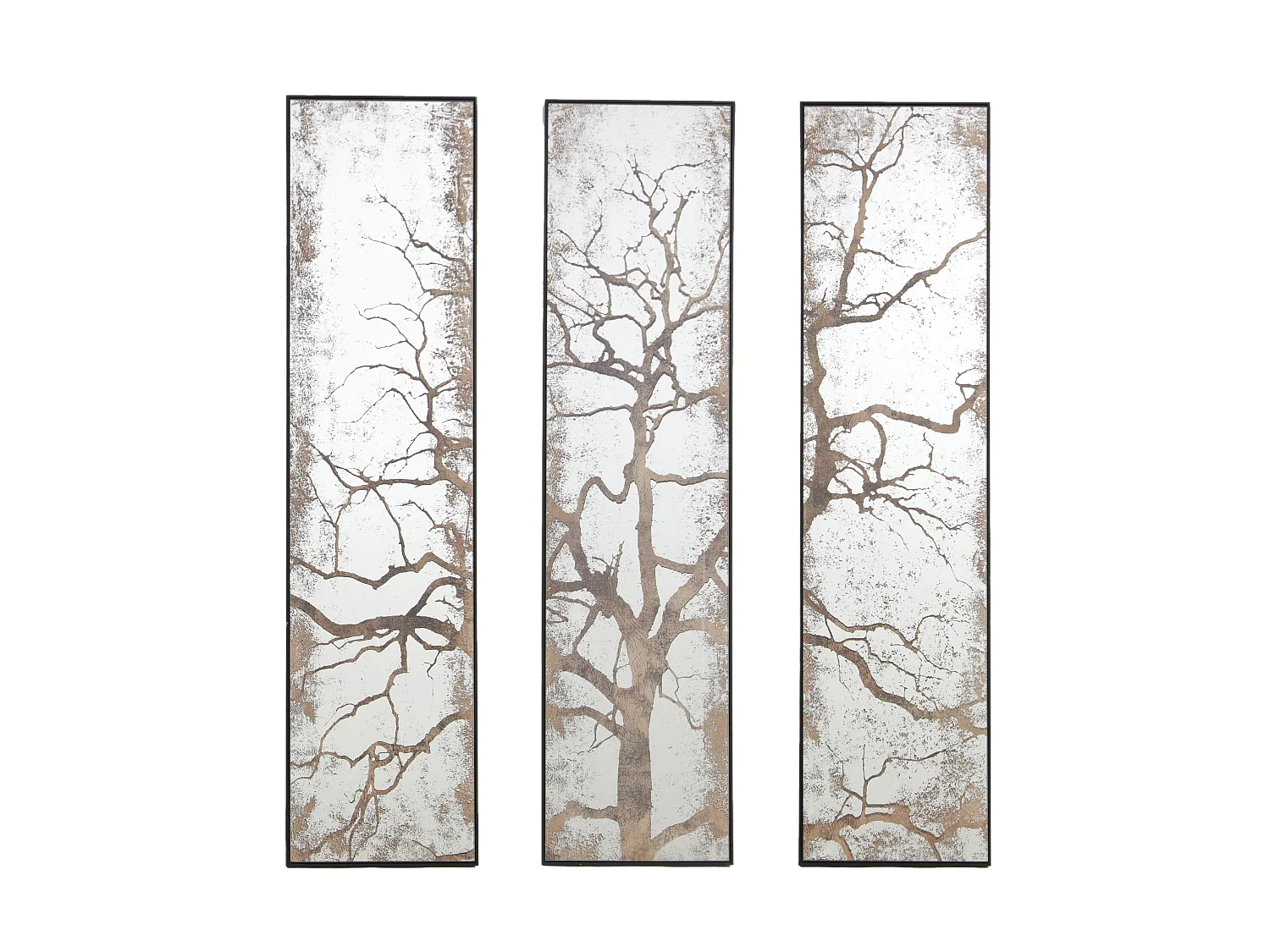 Miroir triptyque imprimé arbre 30x120cm