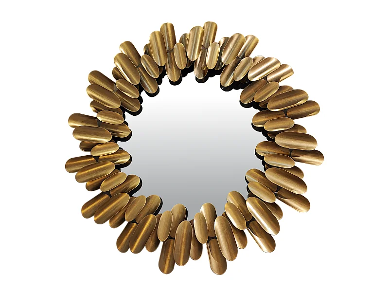 Miroir rond design métal doré 62.5cm
